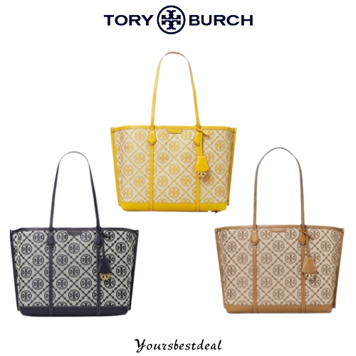 Jual Tory Burch Perry T Monogram Triple Compartment Tote 83312 | Shopee  Indonesia