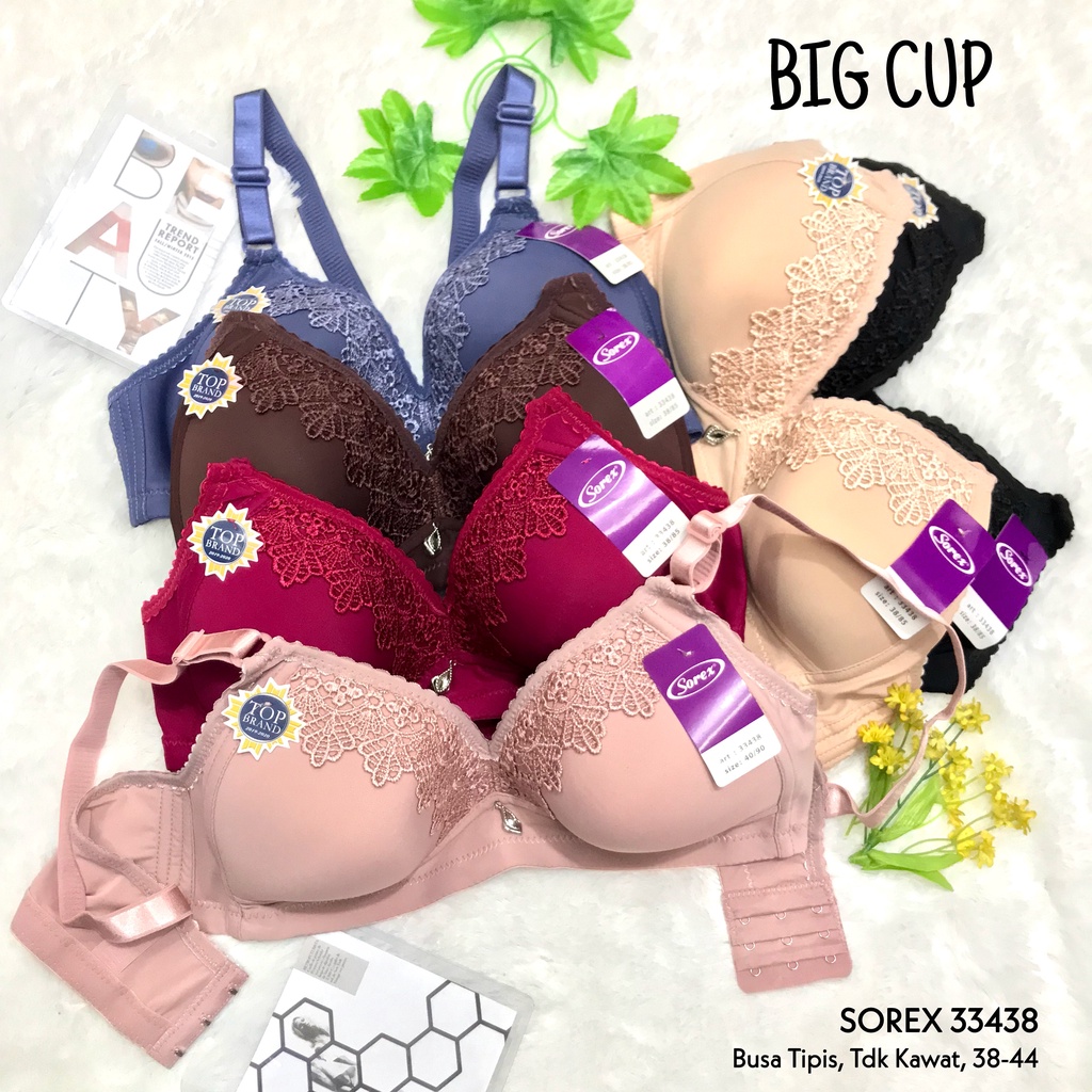 BH ukuran jumbo BRA big size cup C busa tipis tanpa kawat import