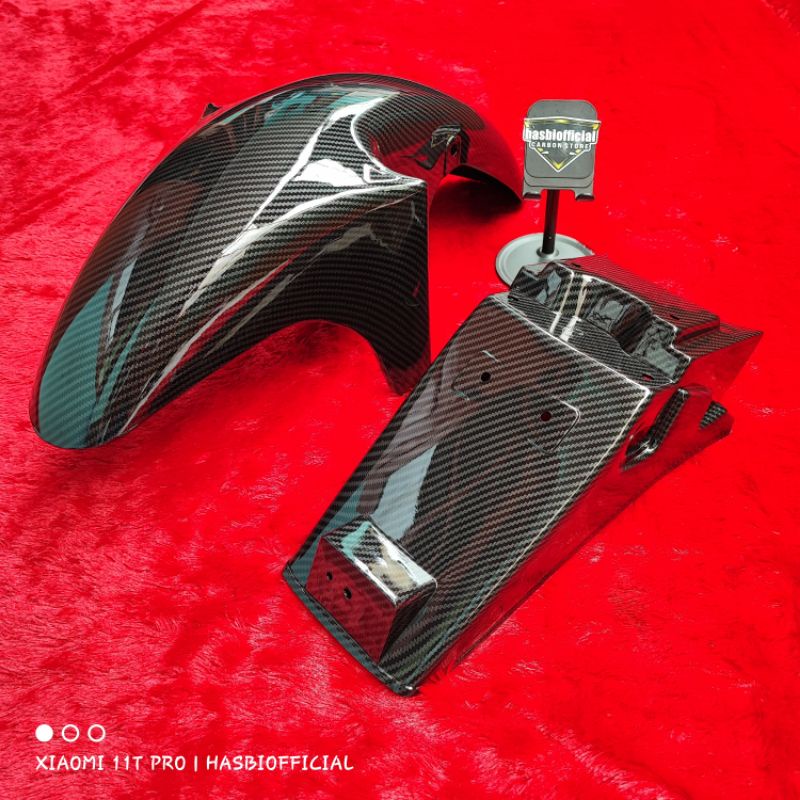 Jual SPAKBOR DEPAN SPAKBOR BELAKANG NINJA 150 R SS FULL CARBON | Shopee ...
