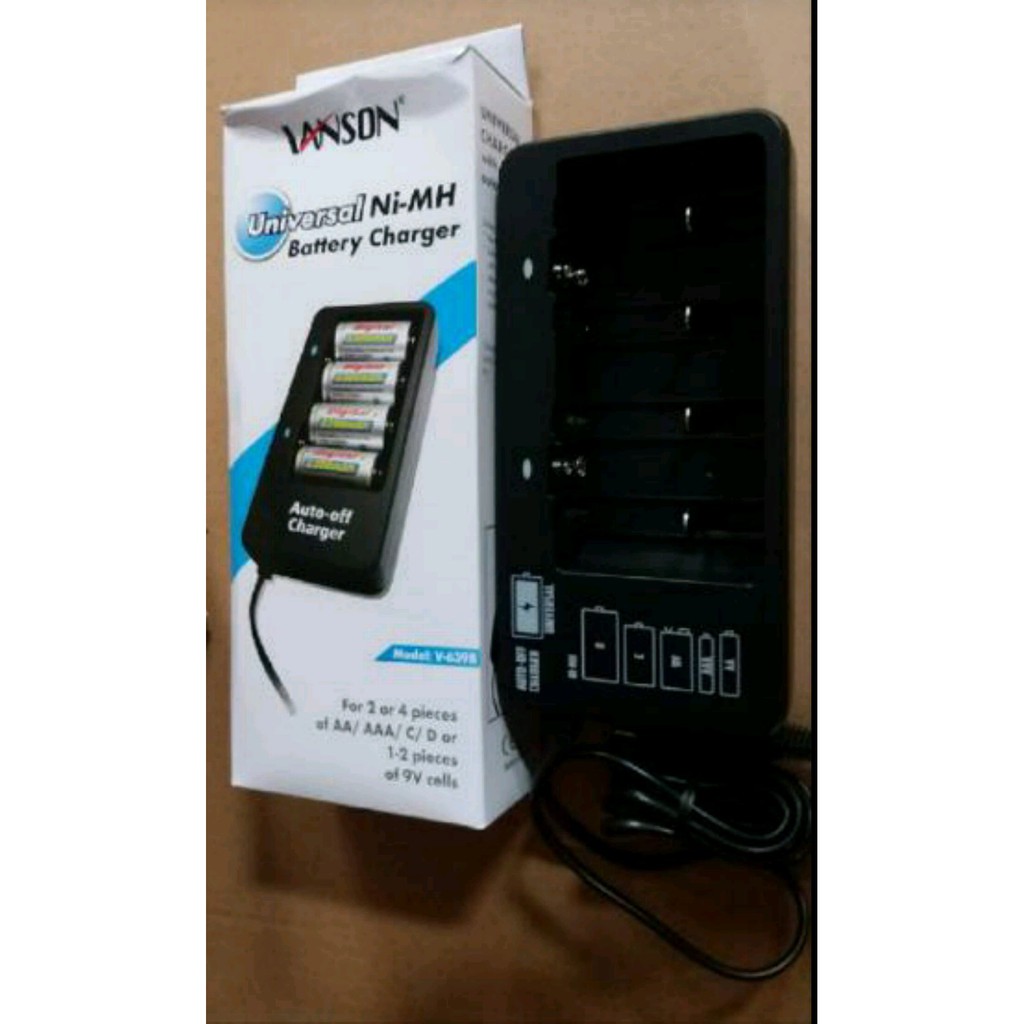 Jual CHARGER UNIVERSAL VANSON V639 4 SLOTS FOR AA AAA size C size D dan