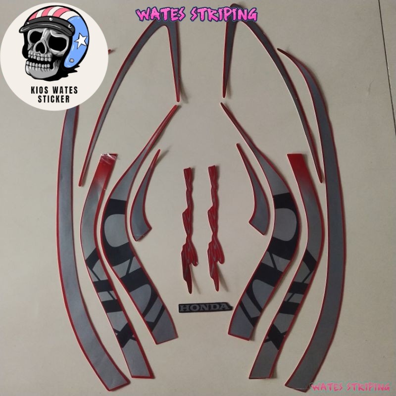 Jual stiker Striping Decal Polet Sticker motor honda scoopy 2021 merah ...