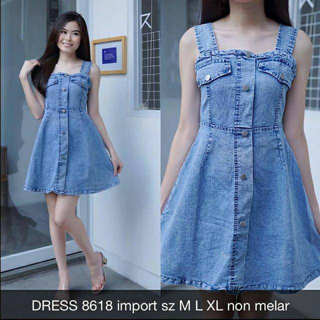 Dress denim wanita best sale
