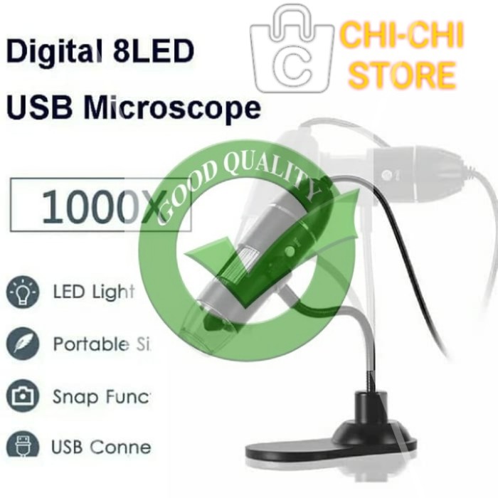 Jual Microscope Digital 1000x 8 Led Zoom Endoscope Microskop Usb ...