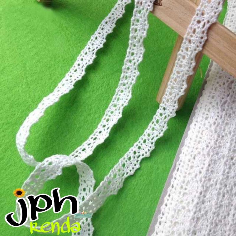 Jual Renda rajut putih dan krem 1,2cm isi 15yard atau 13mtr | Shopee ...