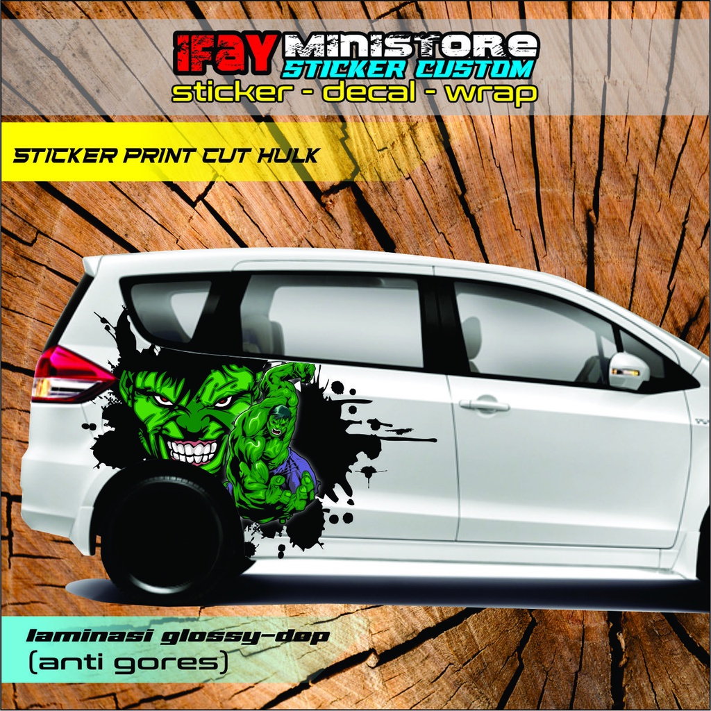 Jual sticker stiker mobil gambar HULK stiker print | Shopee Indonesia