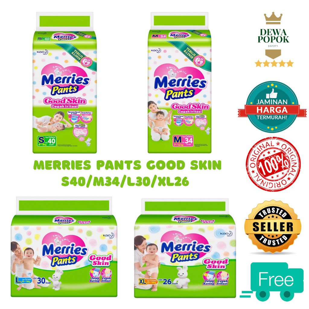 Jual Merries Pants Good Skin S40/M34/L30/XL26/XXL28 | Shopee Indonesia
