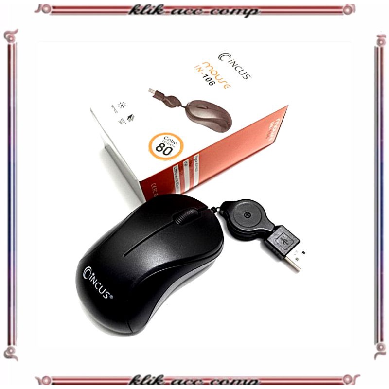 Jual Mouse Optical Usb Kabel Tarik Mini incus in 106 | Shopee Indonesia