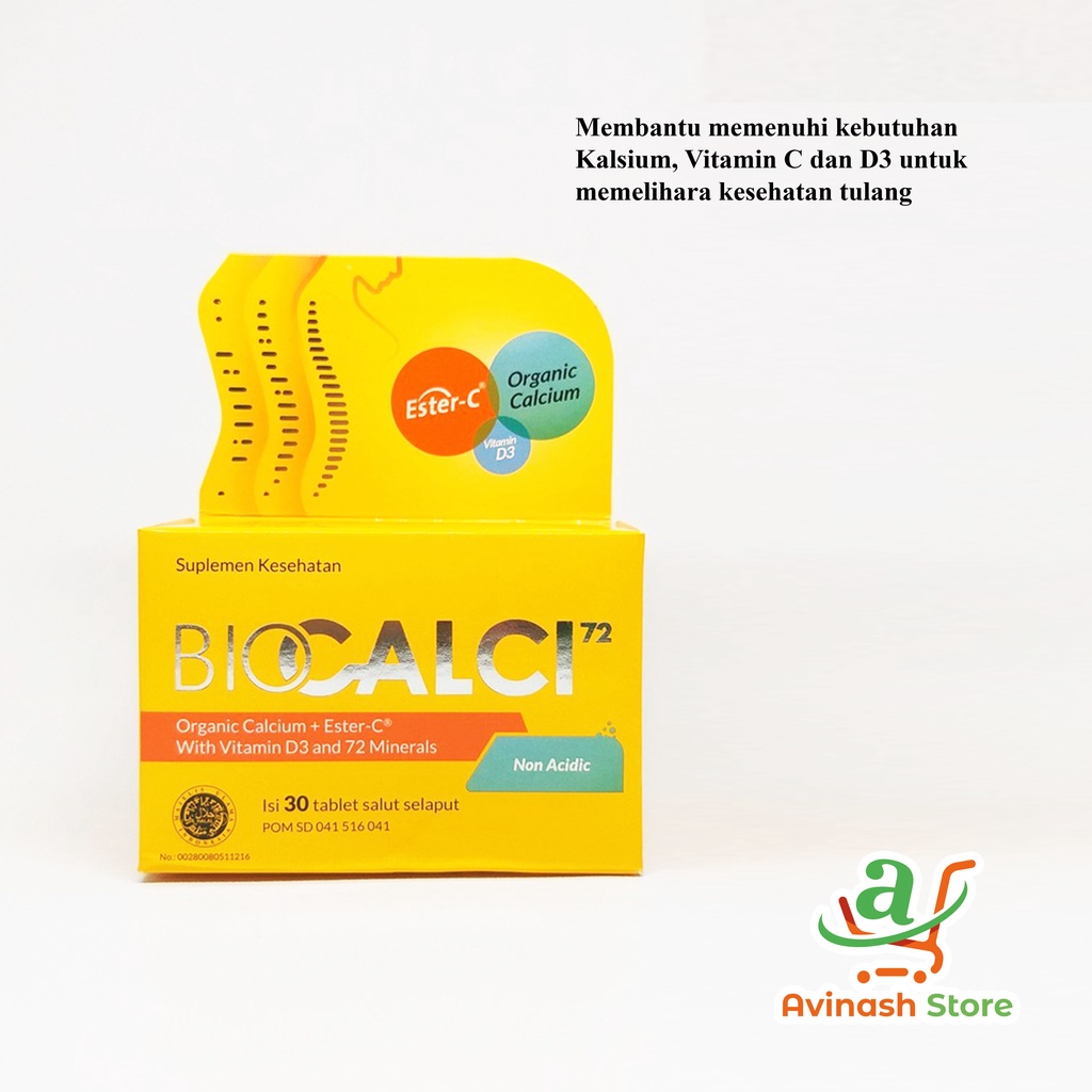 Jual BIOCALCI 72 ISI 30 TABLET ORGANIC CALCIUM, ESTER C, VITAMIN D3 DAN ...