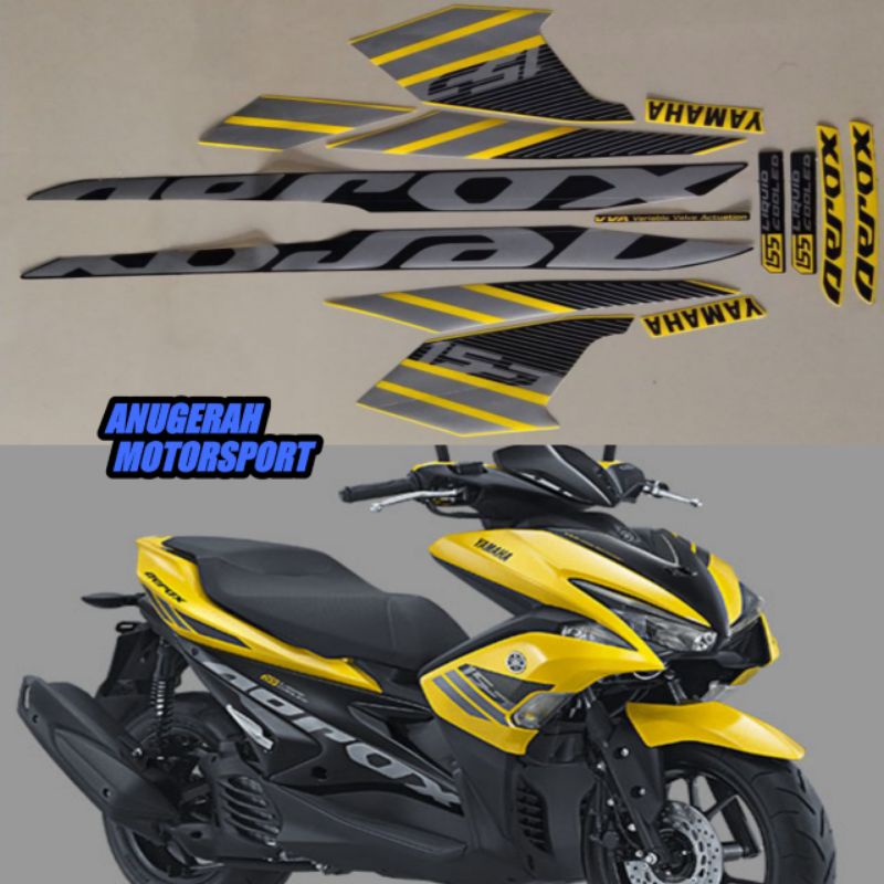 Jual striping / sticker lis Yamaha aerox kuning 2017 | Shopee Indonesia