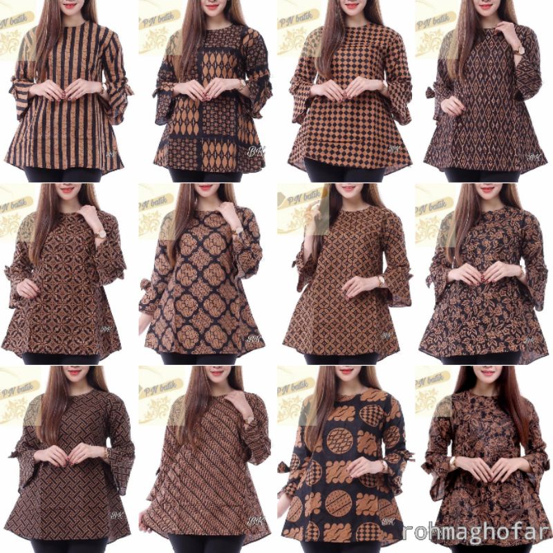 Jual Batik Wanita - Atasan Batik 184 - 430 Dpk Baju Batik | Shopee ...