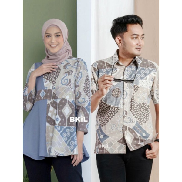 Jual BATIK COUPLE SERAGAM KEMEJA MODERN SERAGAM KERJA KANTOR BATIK
