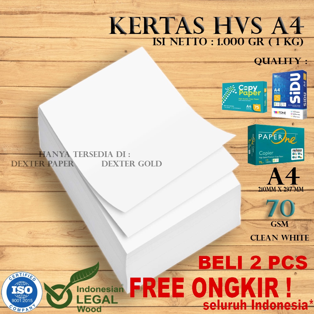 Jual KERTAS HVS A4 70GR/ KERTAS A4 70GSM ISI 1000 GRAM (1KG) | Shopee ...