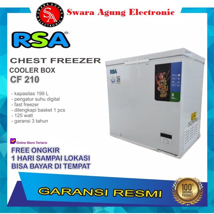 Jual Chest Freezer 200 Liter RSA Type CF210 (Khusus Daerah Medan