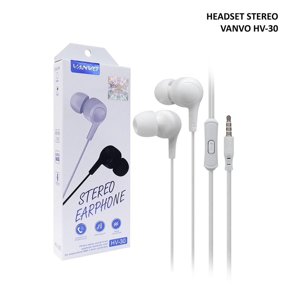 Jual Headset Earphone Stereo Headset Original Vanvo HV-30 Shopee