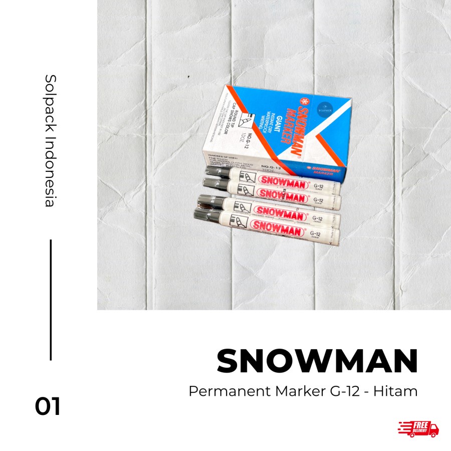 Jual Spidol Snowman Hitam Permanent Marker Shopee Indonesia