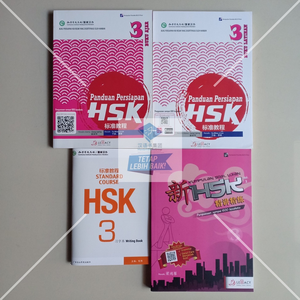 Jual Paket Buku HSK 3 Panduan Persiapan & Soal Ujian & Writing Book (4 ...