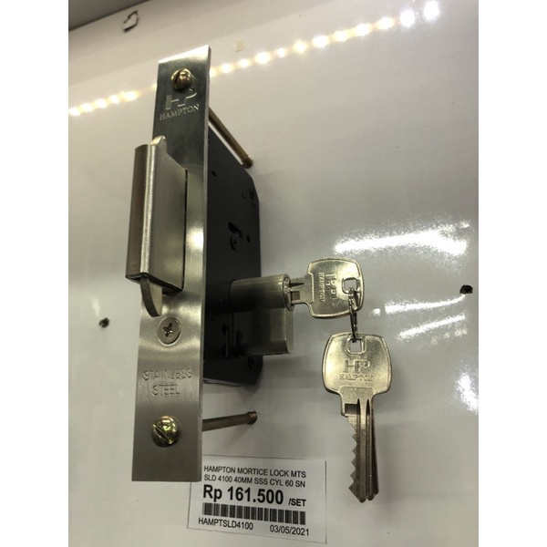 Jual HAMPTON MORTICE LOCK MTS SLD 4100 40MM SSS CYL 60 SN (SELOT ...