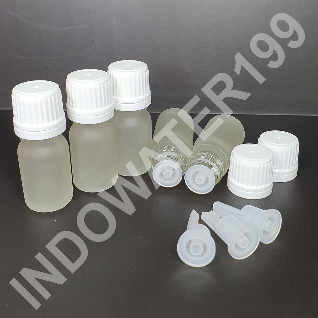 Jual BOTOL KACA 5 ML FROSTED TUTUP PUTIH FILLER PLUG | Shopee Indonesia