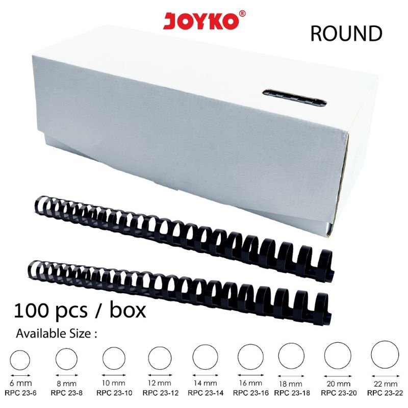 Jual [1 Box] RPC 23-12 JOYKO Binding Ring Plastic Comb Spiral F4 ...