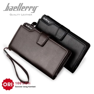 BAELLERRY AS016-3 Dompet Pria Wanita Panjang Bahan Kulit PU Leather Premium BAEOS