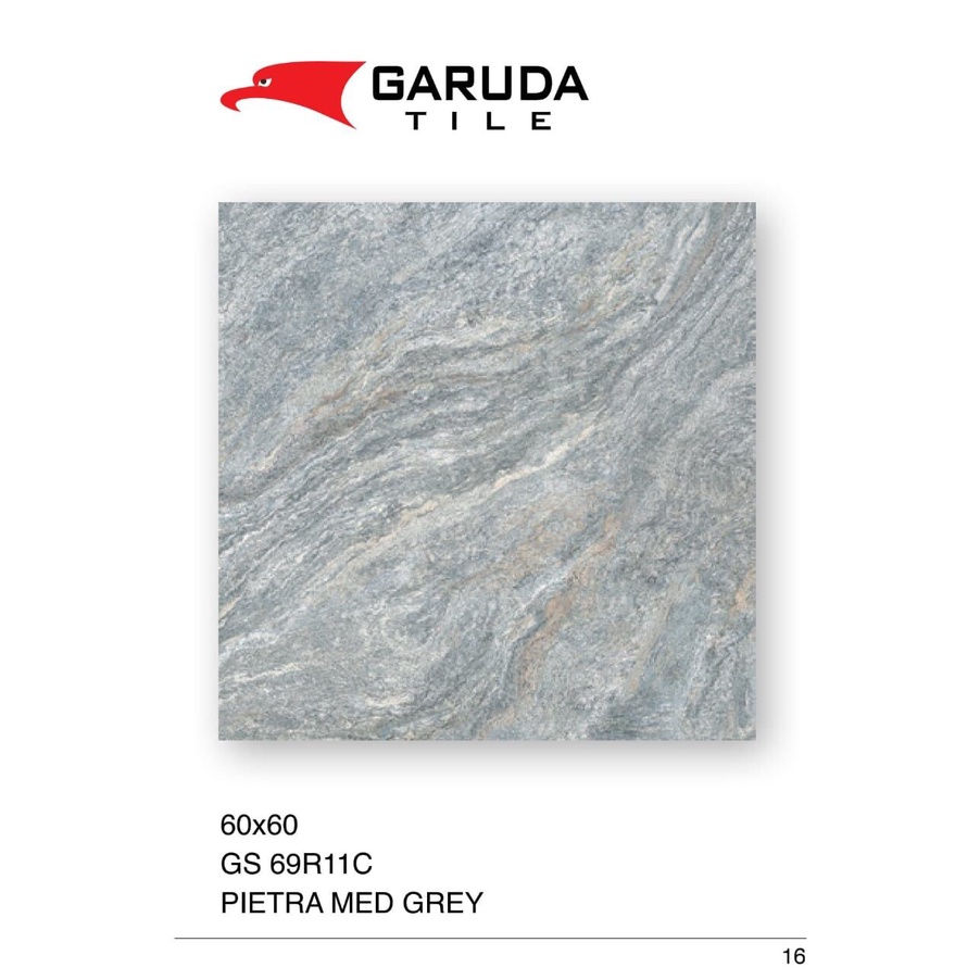 Jual GRANITE LANTAI 60x60 GS69R11C PIETRA MED GREY / GARUDA TILE