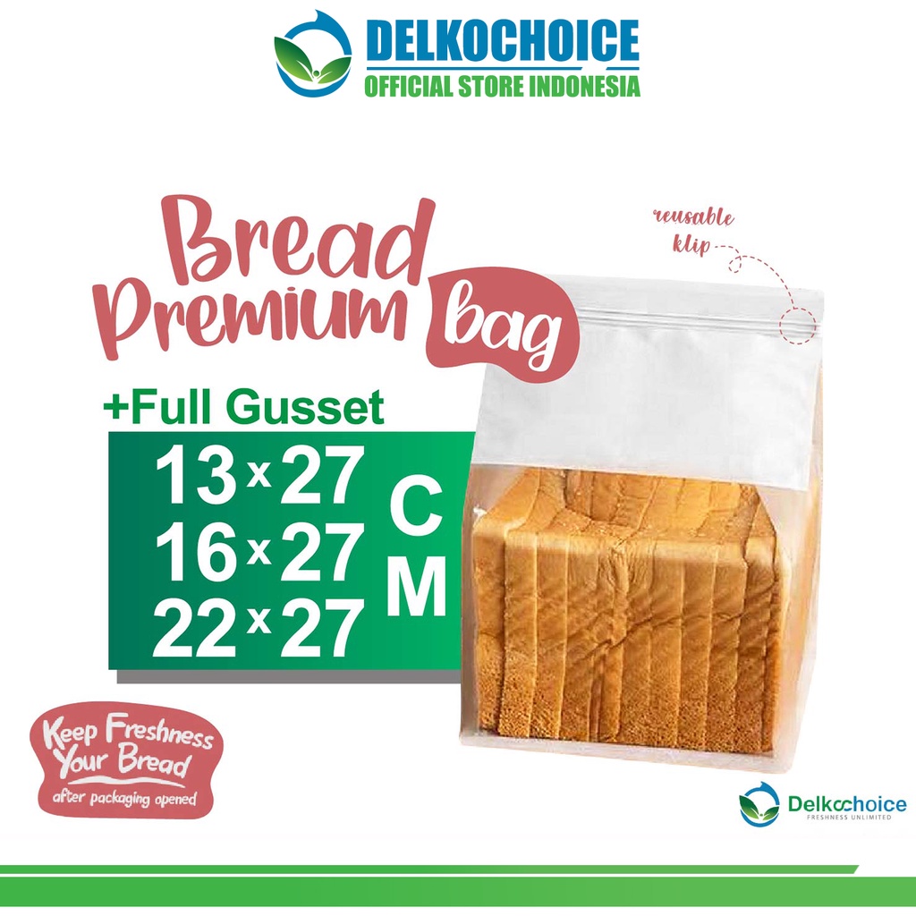 Jual BUNGKUS ROTI PLASTIK KLIP KEMASAN DELKOCHOICE BREAD PREMIUM BAG ...