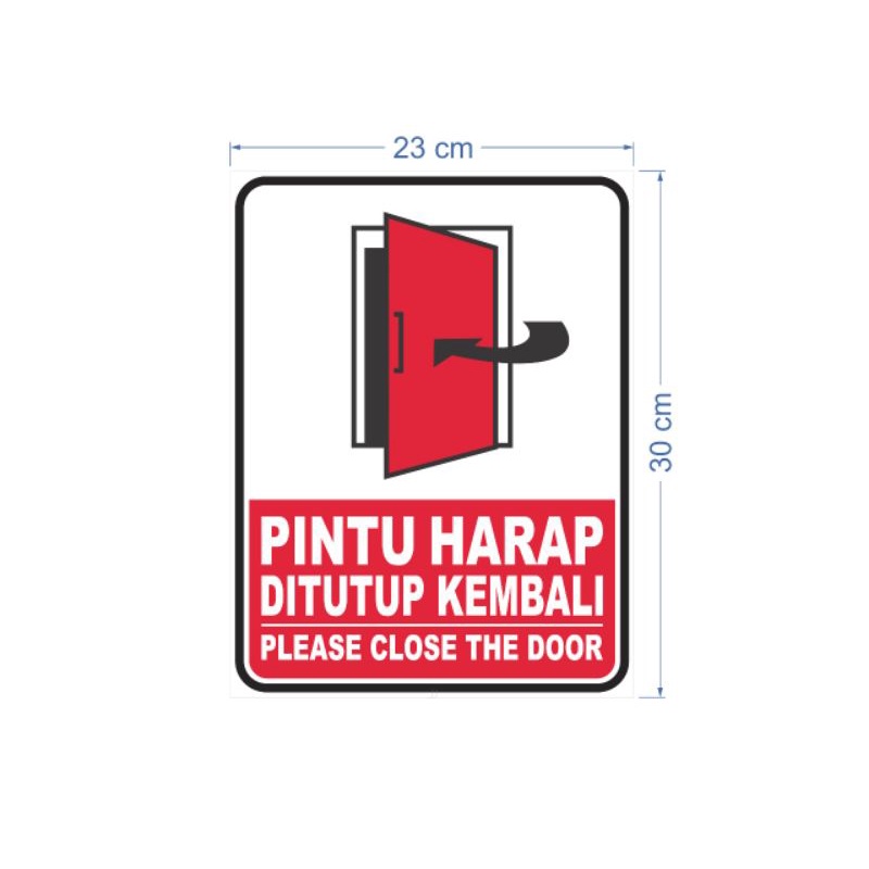 Jual Stiker Pintu Harap Di Tutup Kembali Shopee Indonesia 1242