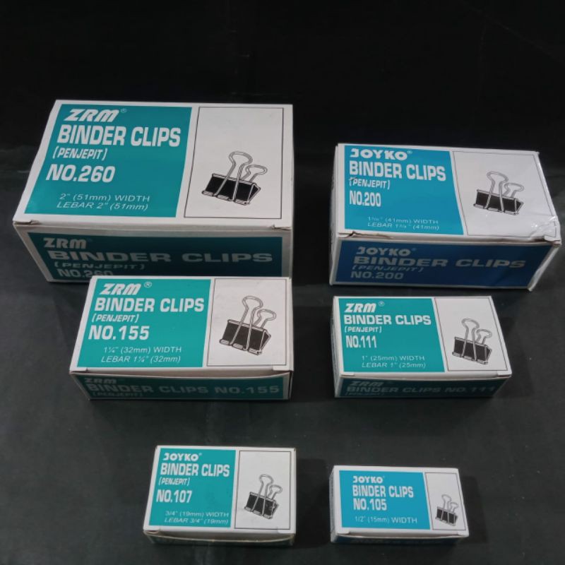 Jual BINDER CLIPS | BINDER CLIP 105 107 111 155 200 260 | Shopee Indonesia