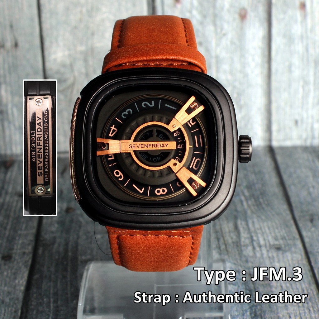 PALING LAKU Jam tangan SevenFriday M1 03 Kulit ASLI Authentic Leather original coklat muda