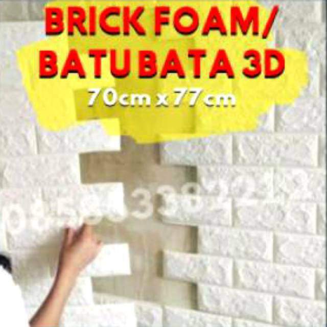 Jual Brick Foam Wallfoam 70 x 77 PUTIH Block Bata Wallfoam Wallpaper ...