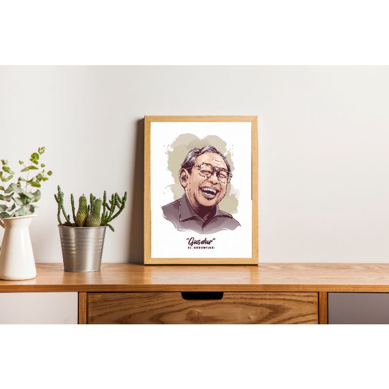 Jual Vector Gusdur Frame Kayu Jati Belanda | Shopee Indonesia