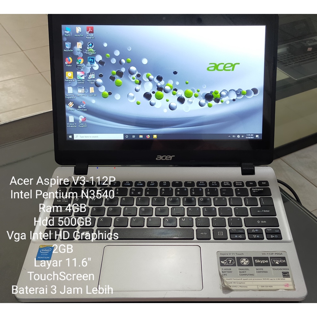 Jual Acer V3 112p Intel Pentium N3540 Shopee Indonesia 2820