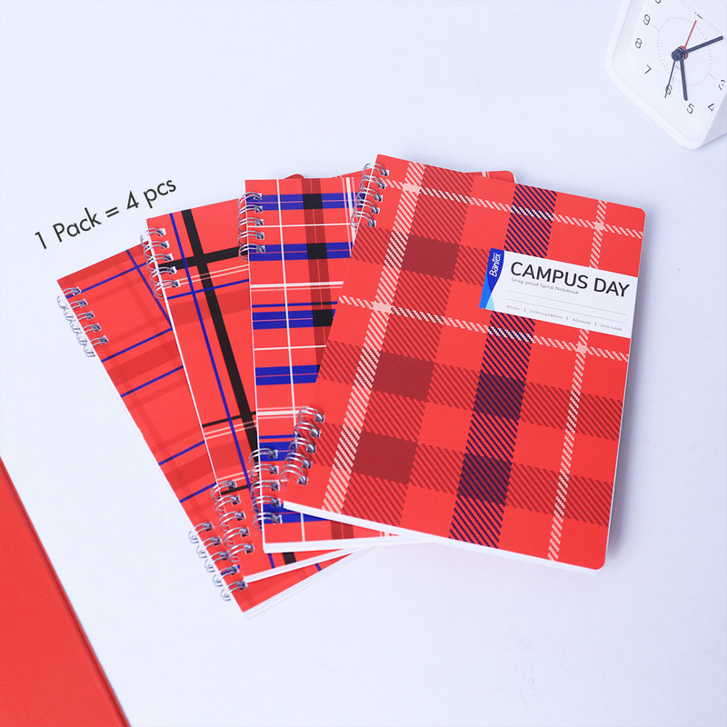 Bantex Buku Tulis Spiral A5 70 gsm Bergaris - Campus Kotak Modern Buku Catatan Pelajar SPA560-005 (2)