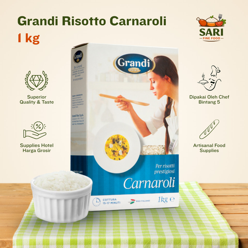 Jual Grandi Risotto Carnaroli Beras Risotto Italy 1 kg | Shopee Indonesia