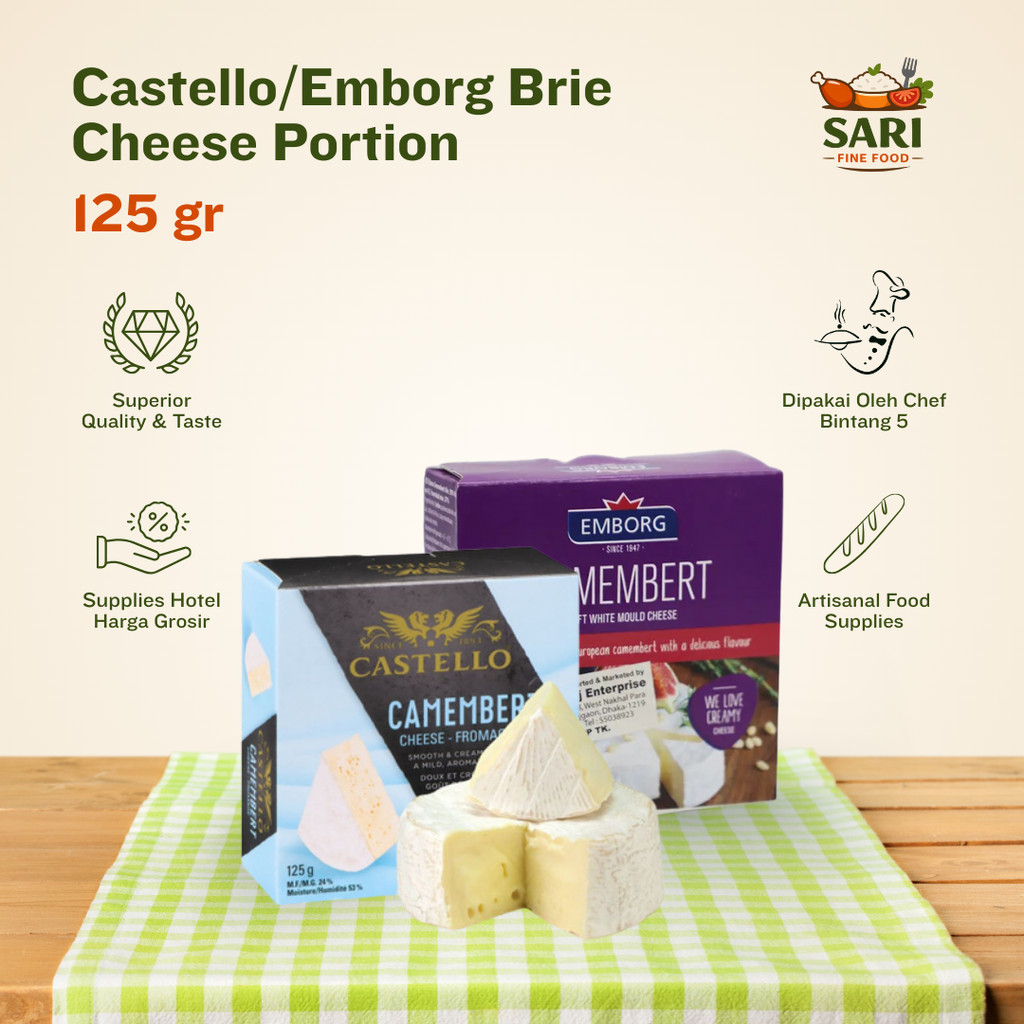 Jual Castello/Emborg Camembert Cheese Portion 125gr | Shopee Indonesia