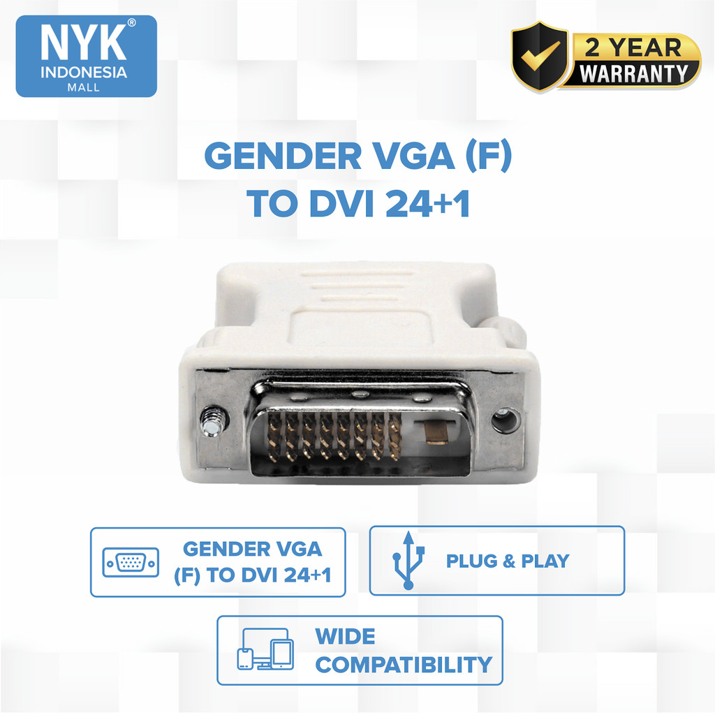 NYK Adapter Converter VGA Female to DVI Male 24+1 COD (4)