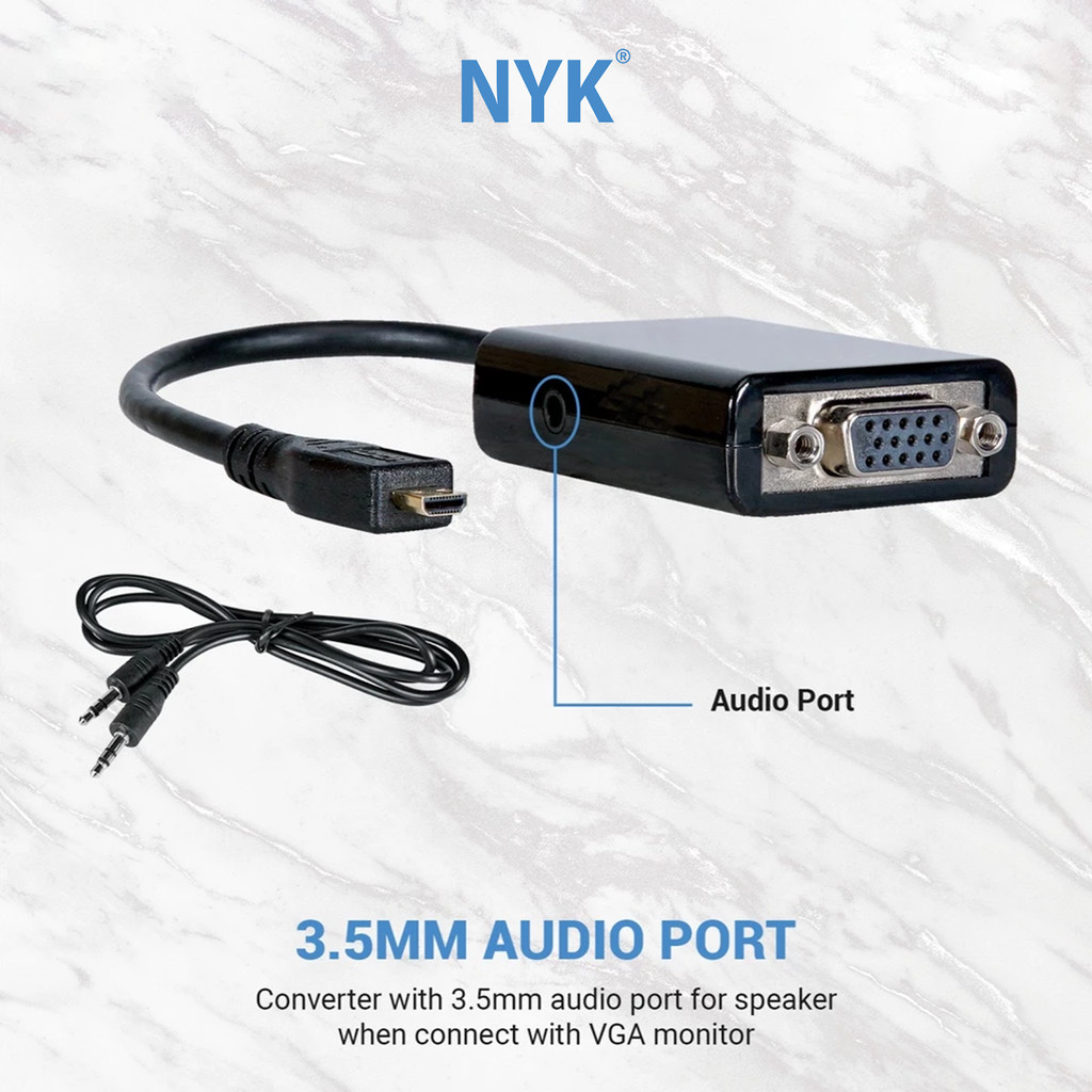 NYK Converter Cable Micro HDMI to VGA COD (4)
