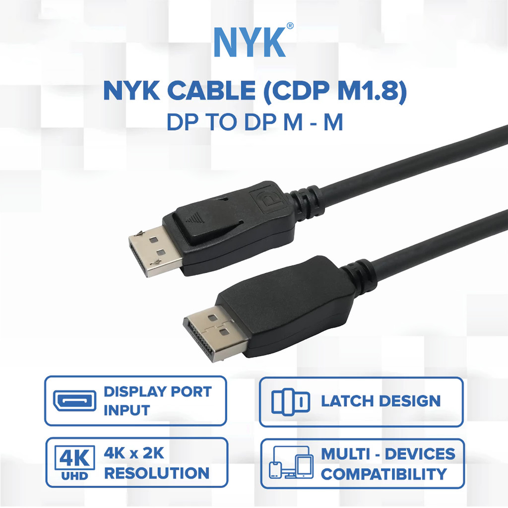NYK Kabel DP to DP 3 Meter Display Port High Speed 4K 1080P 120Hz COD (5)