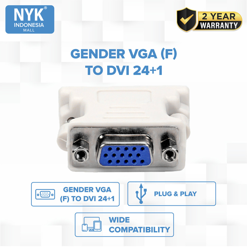 NYK Adapter Converter VGA Female to DVI Male 24+1 COD (3)