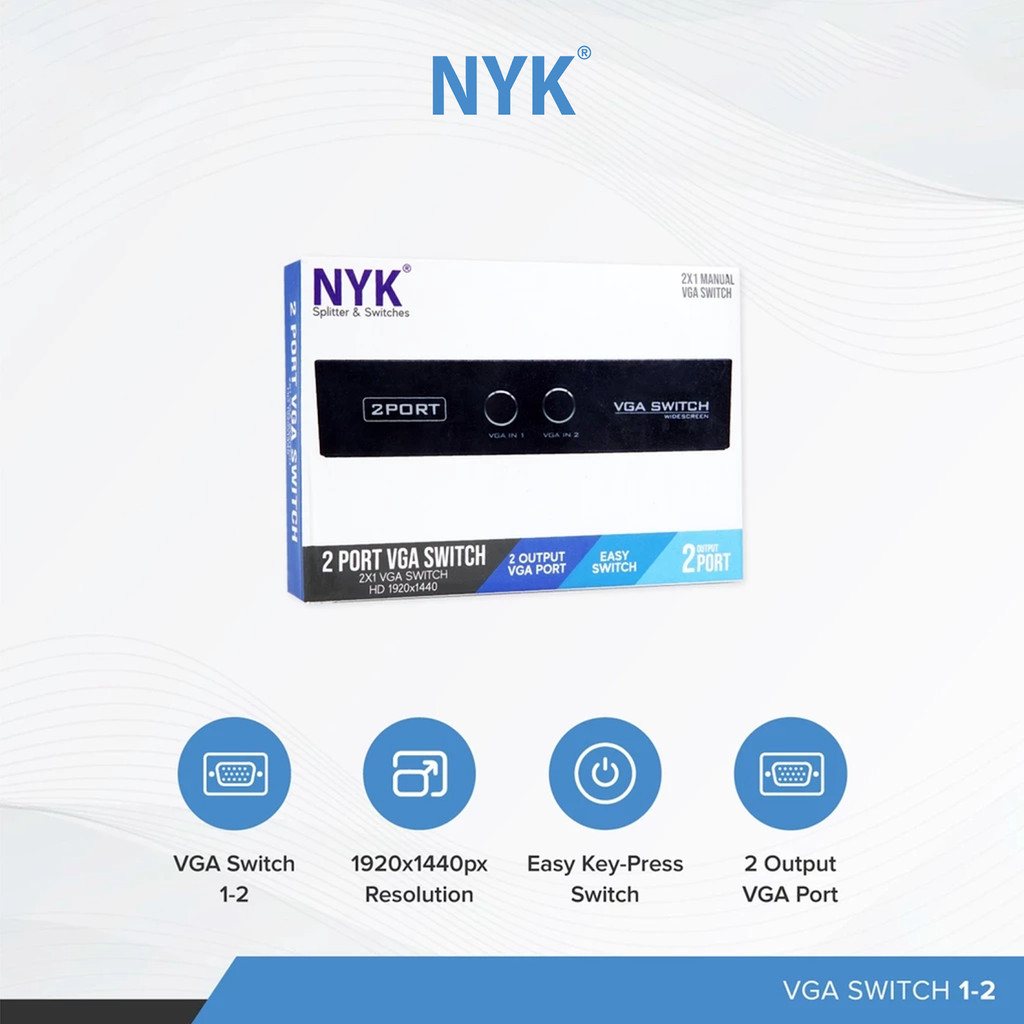 NYK VGA HUB 2.0 Switch 1-2 port COD HUB bergaransi Docking Station Data transfer Mobile phone macbook android iphone ipad tab MHL (3)