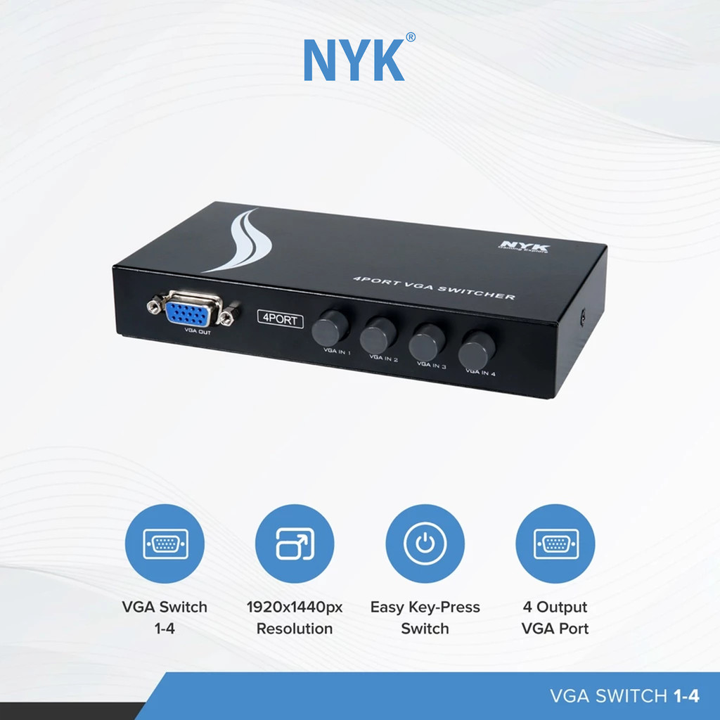 NYK VGA HUB 2.0 SWITCH 1-4 port COD HUB bergaransi Docking Station Data transfer Mobile phone macbook android iphone ipad tab MHL (3)