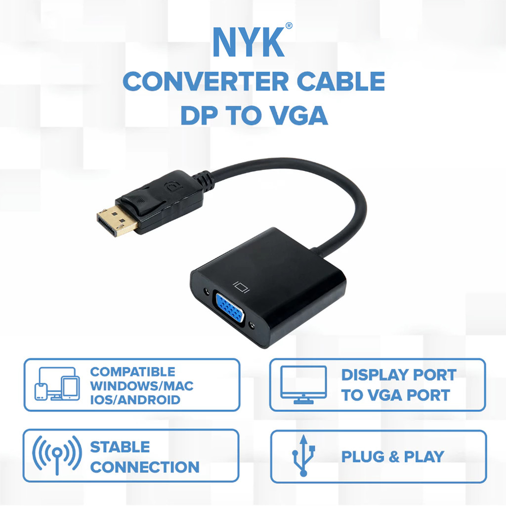 NYK Converter Cable DP to VGA Kabel Display Port COD (5)