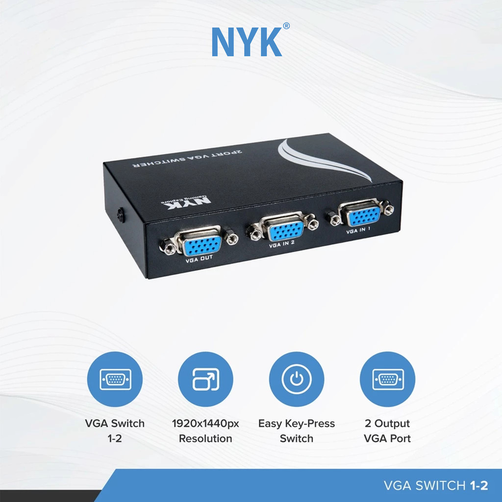 NYK VGA HUB 2.0 Switch 1-2 port COD HUB bergaransi Docking Station Data transfer Mobile phone macbook android iphone ipad tab MHL (2)