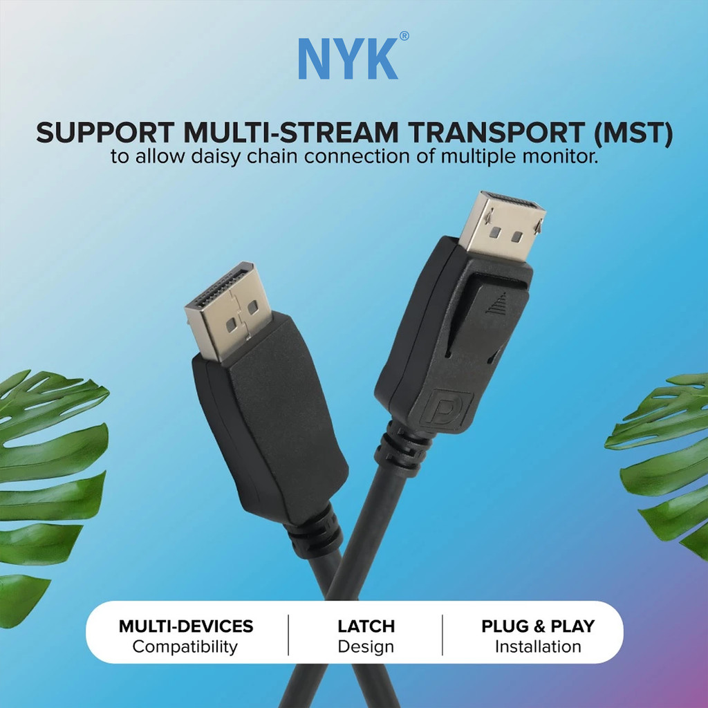 NYK Kabel DP to DP 3 Meter Display Port High Speed 4K 1080P 120Hz COD (2)
