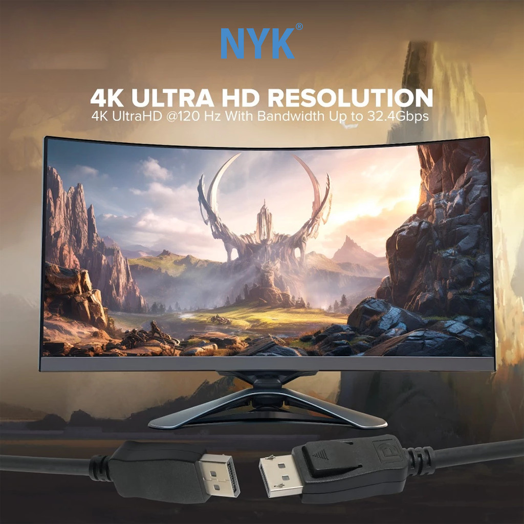 NYK Kabel DP to DP 1.8 Meter Display Port High Speed 4K 1080P 120Hz COD (4)
