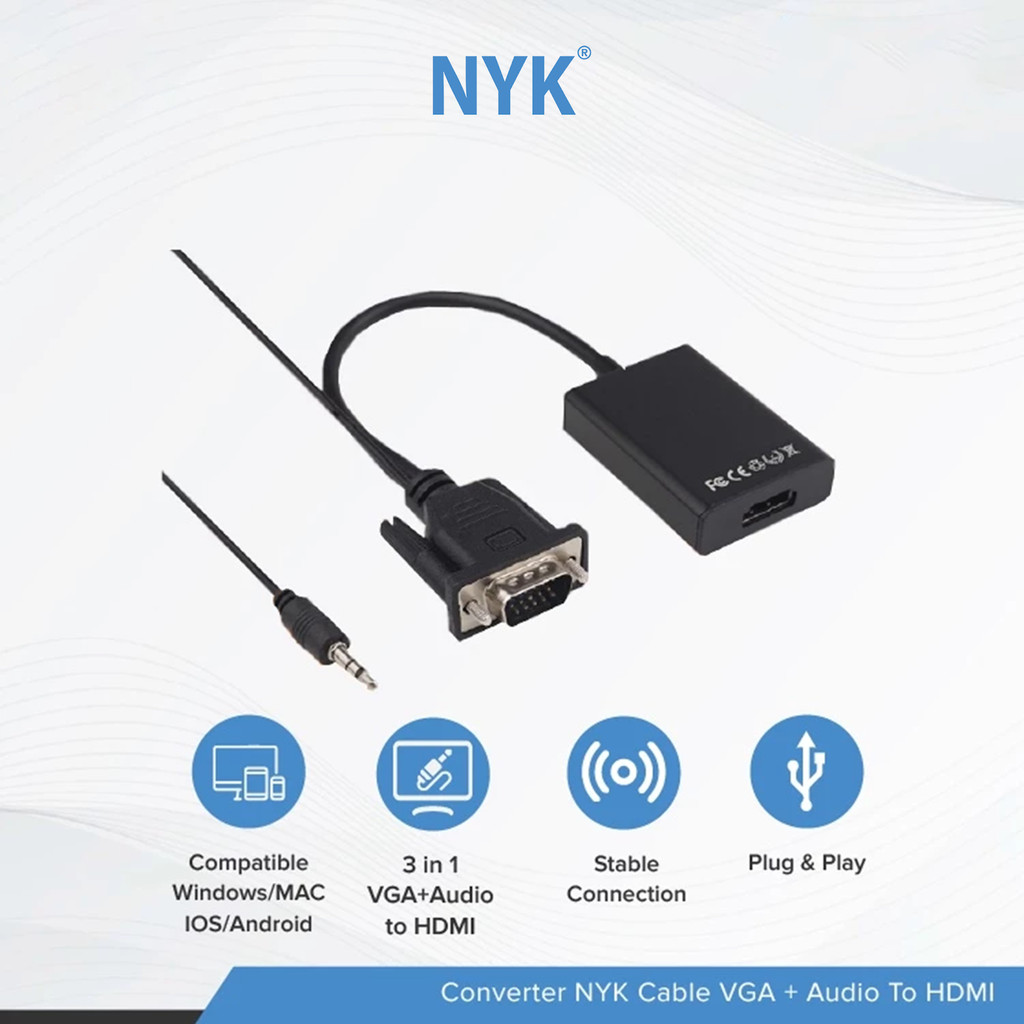 NYK Converter Kabel VGA + Audio To HDMI COD (2)