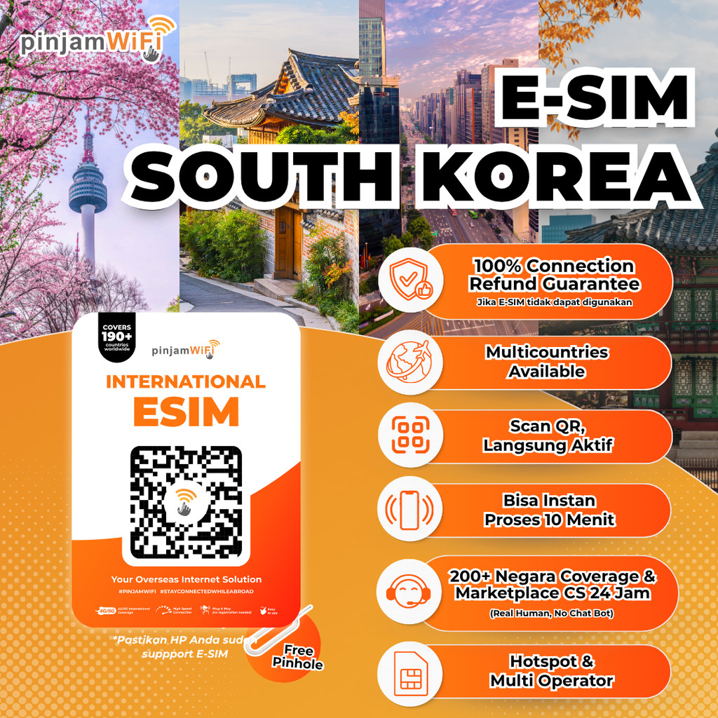 Jual e-SIM Korea Selatan Internet Big Kuota 30GB & 50GB I ESIM Korea ...