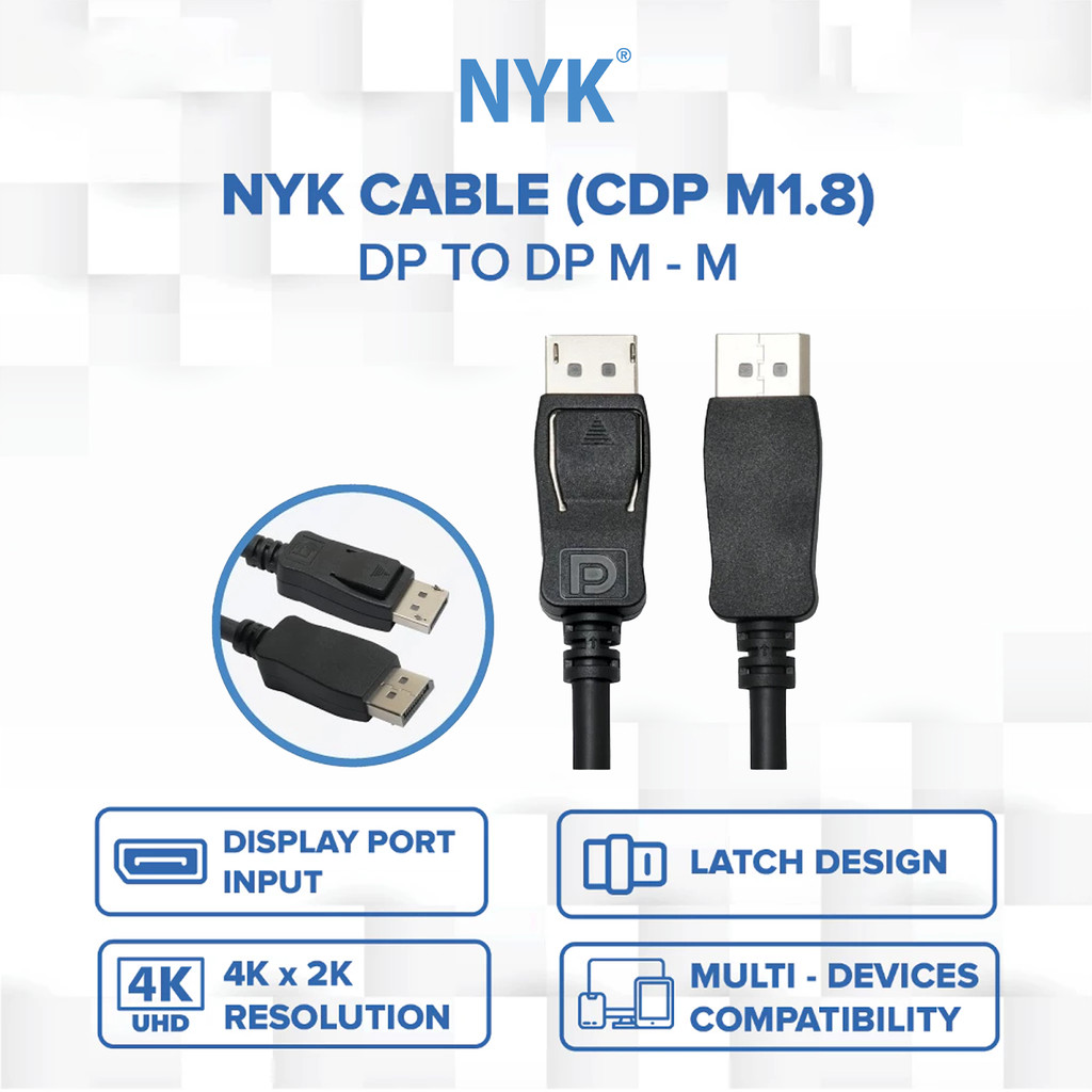 NYK Kabel DP to DP 3 Meter Display Port High Speed 4K 1080P 120Hz COD (6)