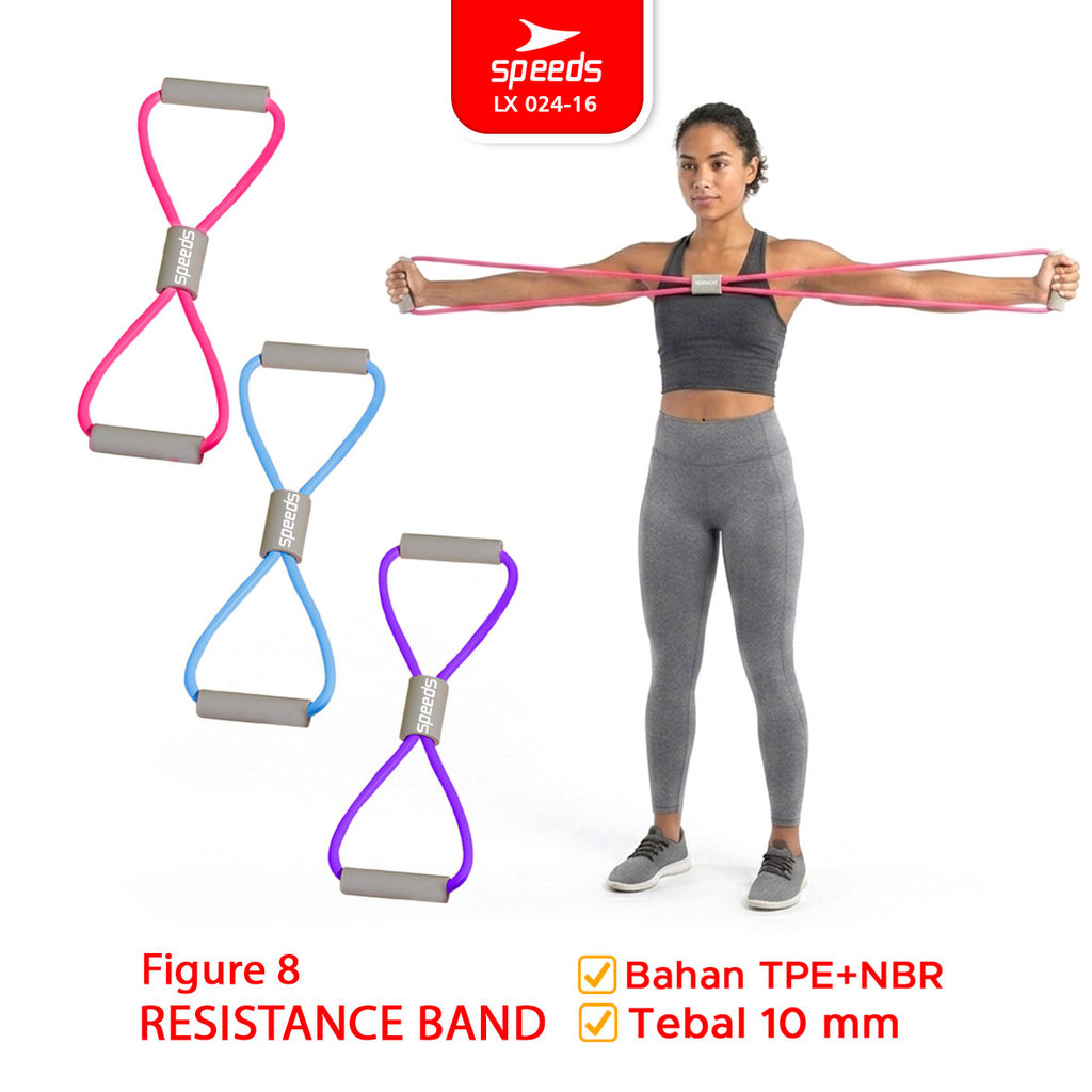 SPEEDS Tali Strectching Olahraga Karet Elastis Rope 8 Toning Stretch Fitness Gym/Resistance 024-16