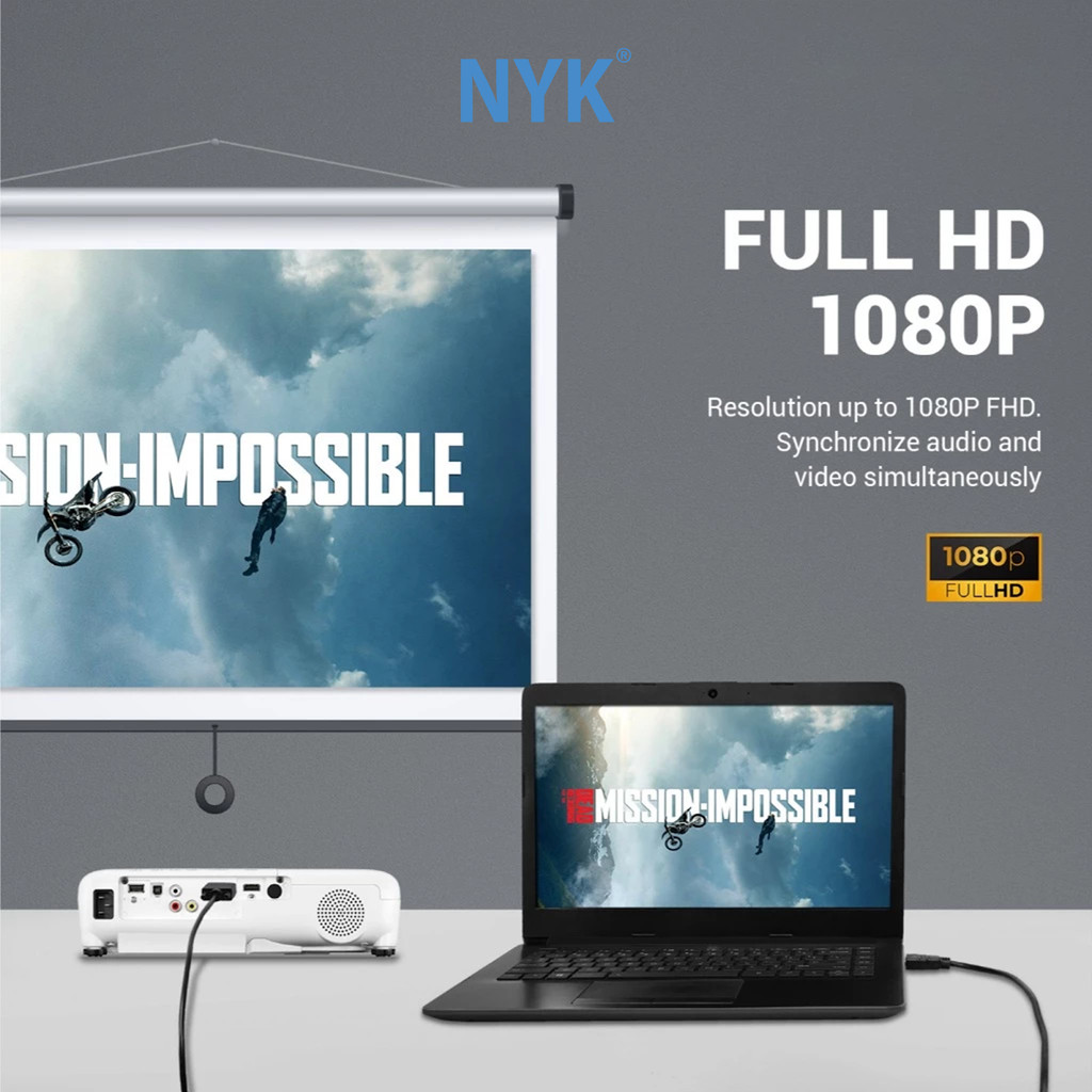 NYK Kabel HDMI Male to VGA Male 1.8 Meter COD (4)
